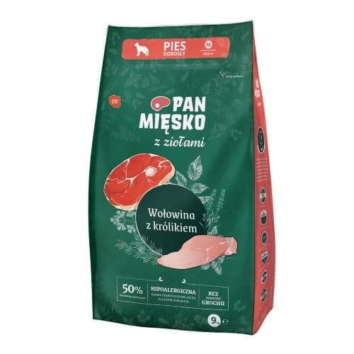 Pan Mięsko Wołowina z Królikiem – Chrupki M 9kg