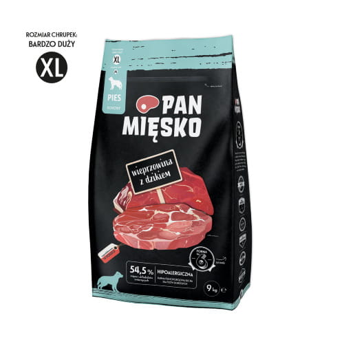 Pan Mięsko Wieprzowina z Dzikiem – Chrupki M 9kg