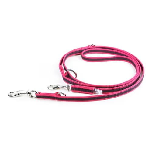 Julius-K9 Supergrip 2×220 cm – Przepinana Smycz Różowa Antypoślizgowa