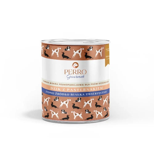 Perro Gourmet – Dzik z Pasternakiem 800g – Monobiałkowa Mokra Karma
