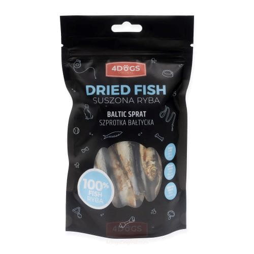 Szprotki Suszone 4DOGS 85g – Przysmak z Omega-3 dla Twojego Psa