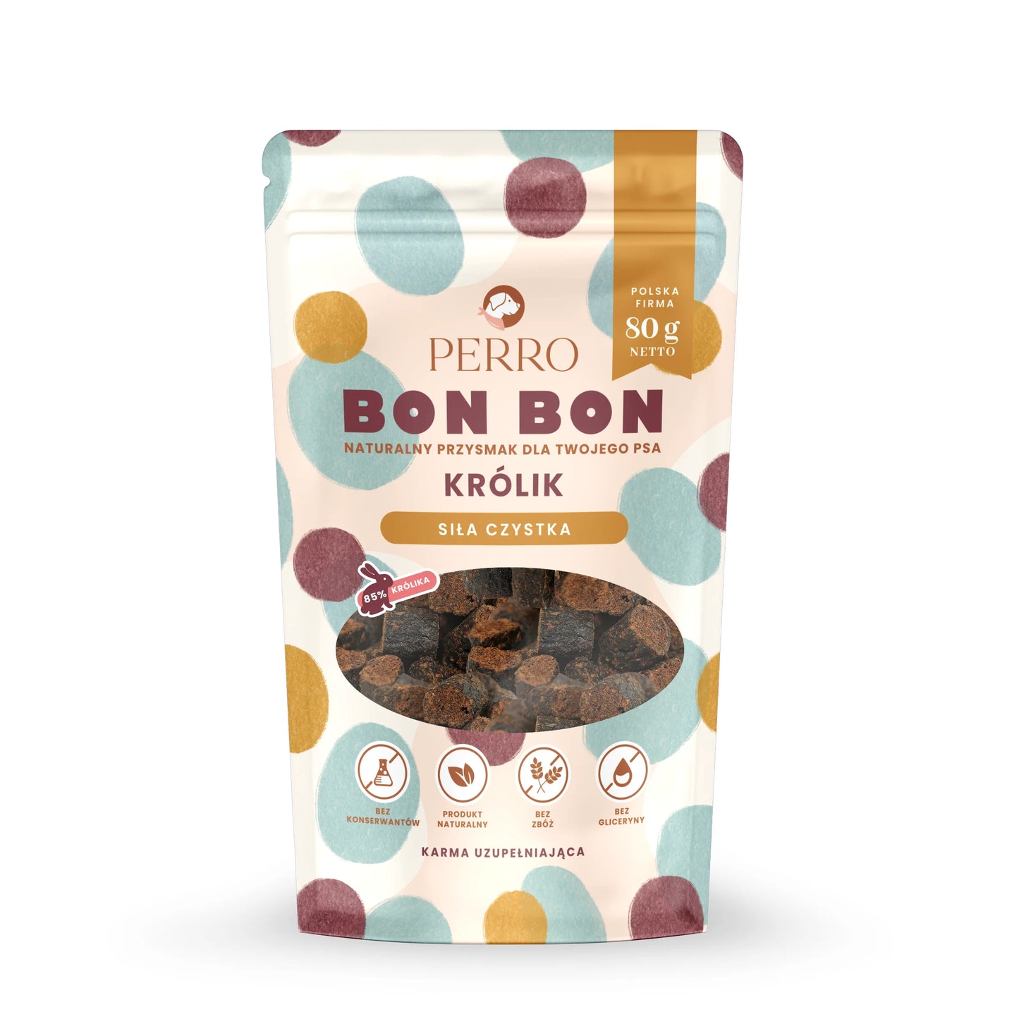 Perro BON BON Królik – Naturalny Przysmak 80g – Siła czystka