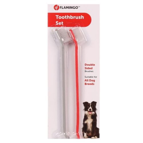 Flamingo Szczoteczka Dwustronna – Do Zębów i Dziąseł Psa