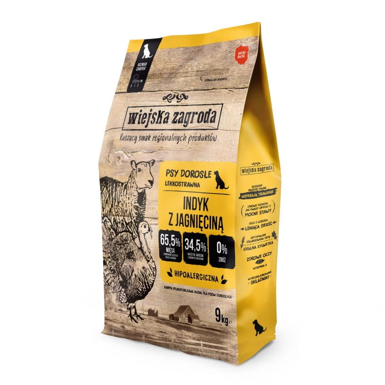Wiejska Zagroda – Indyk z Jagnięciną, Chrupki M 9kg