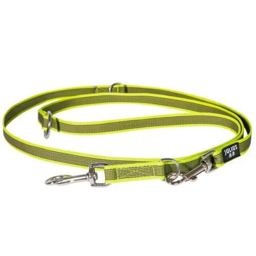 Julius-K9 Supergrip 2×220 cm – Przepinana Smycz Neonowa Zielona
