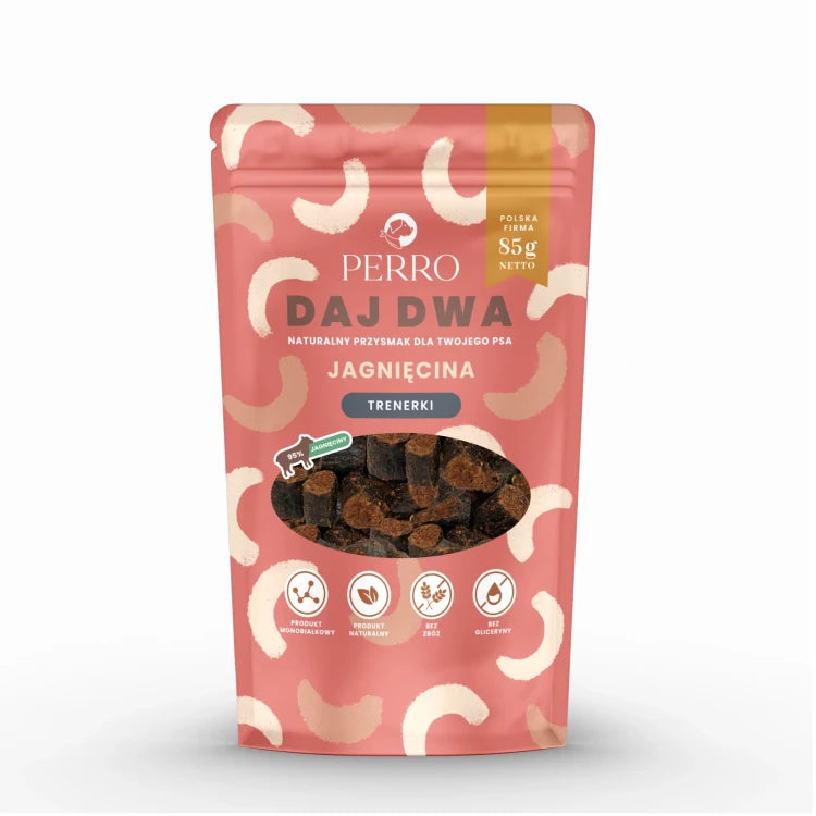 Perro Daj Dwa – Trenerki z Jagnięciny 85g dla Psa
