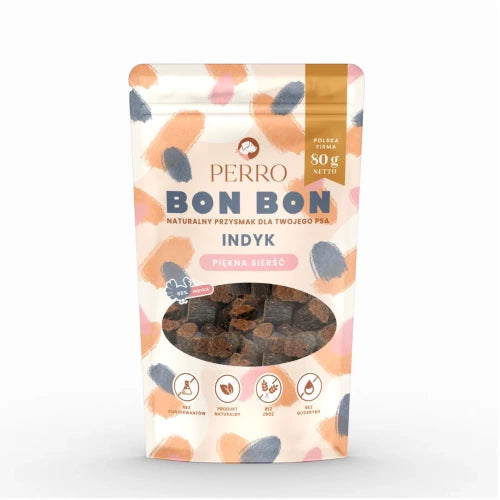 Perro BON BON Indyk – Naturalne Przysmaki 80g – Zdrowa Skóra i Sierść