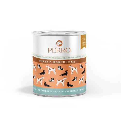 Perro Gourmet – Dorsz z Marchewką 850g – Mokra Karma dla Psów z Alergiami