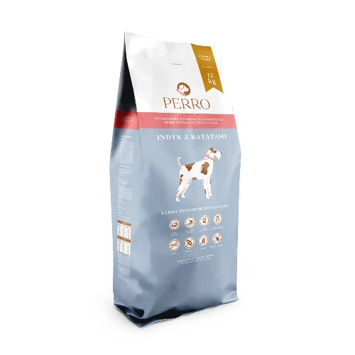 Perro Indyk z Batatami 12kg – Karma Sucha dla Psów Bez Zbóż