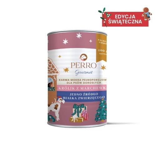 Perro Królik z Marchewką 400g – Monobiałkowa Mokra Karma Bezzbożowa