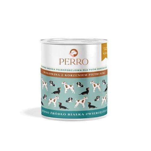 Perro Wołowina z Pietruszką 850g – Karma Bezzbożowa dla Psów Aktywnych