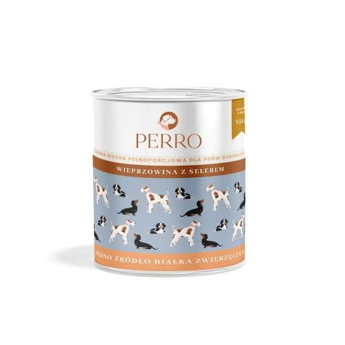 Perro Wieprzowina z Selerem 850g – Mokra Karma dla Wrażliwego Psa