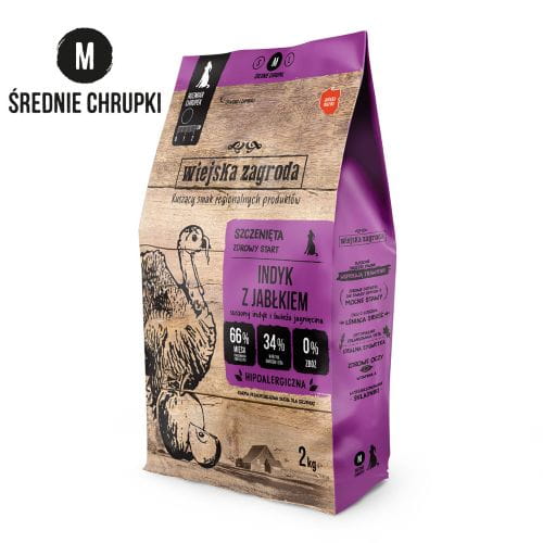 Wiejska Zagroda Indyk z Jabłkiem 9kg – Karma Sucha dla Psów