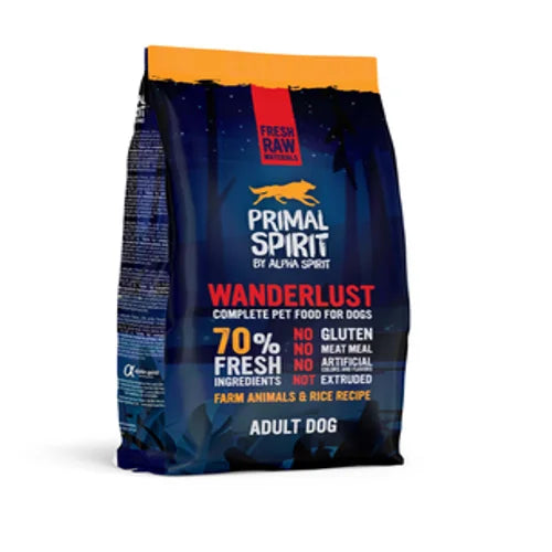 Primal Spirit Wanderlust 1kg – Bezzbożowa Sucha Karma z Mięsem