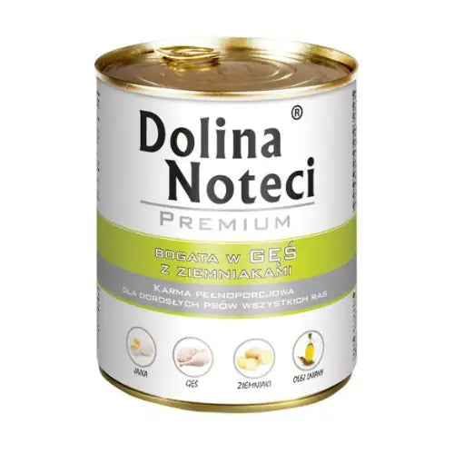 Dolina Noteci Premium 800g – Gęś i Ziemniaki, Mokra Karma dla Psów